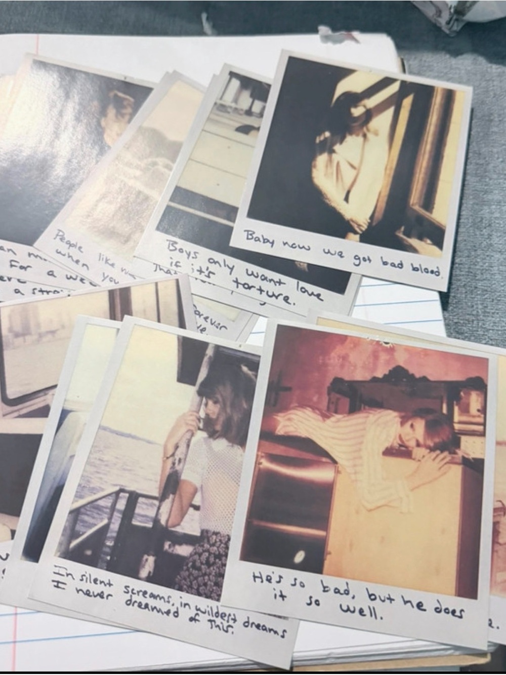 Taylor Swift Vintage Polaroid Collage Wall Art - Cream, Brown, Pink, Blue